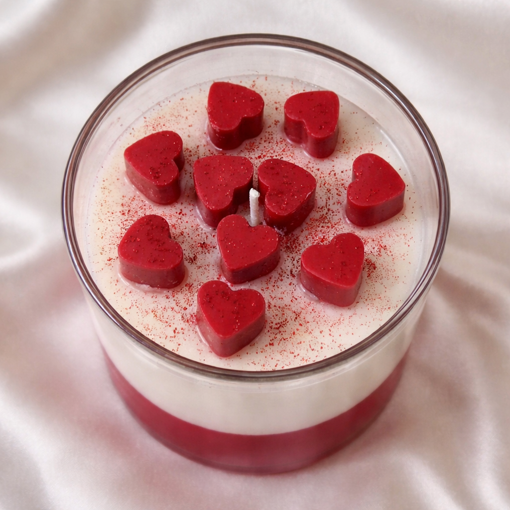 Heart Layered Scented Candle in Glass - Image 2